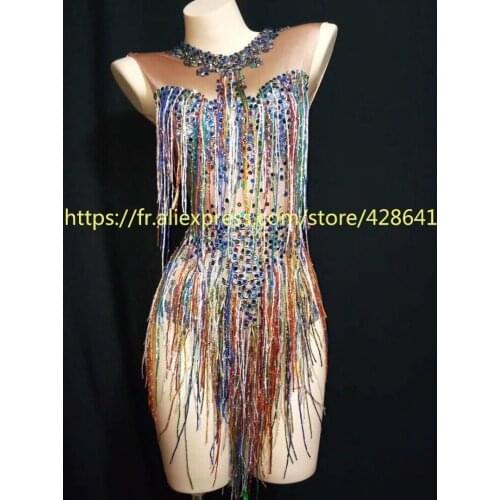 High Quality Sexy Women Dress Multicolors Tassel Rayon Mini Dress Homecoming Evening Party Fashion Dress