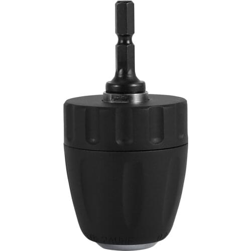 3/8-24UNF 0.8-10MM Keyless Drill Bit Chuck Clip w/ 1/4'' Hex Shank Rod Adapter W