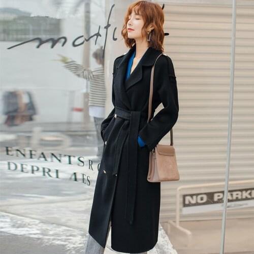 300% Wool Coat Autumn Winter Jacket Women Double Side Coat Female Jacket Korean Long Jackets Abrigo Mujer 987065
