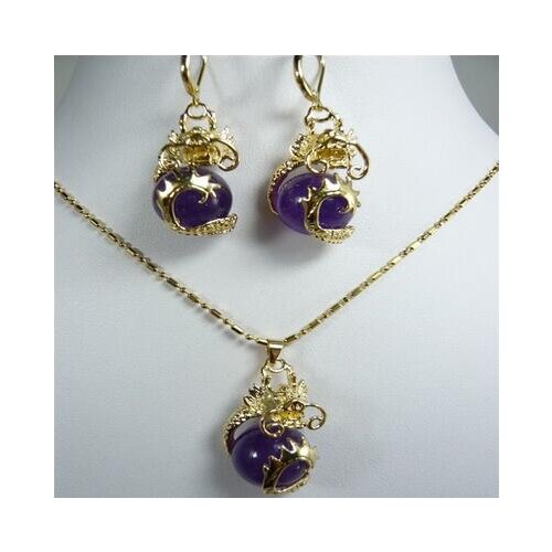 The ladys fashion Necklace/ jade pendant Earrings jewelry set