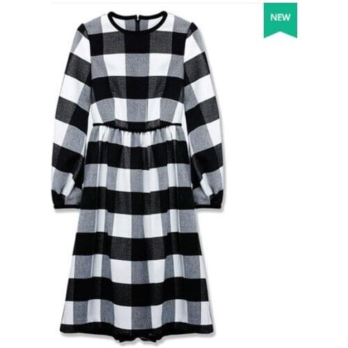 See Orange Autumn Winter Dress With Long Sleeves Vintage Christmas Dress Women Short Dress Plaid SO0925