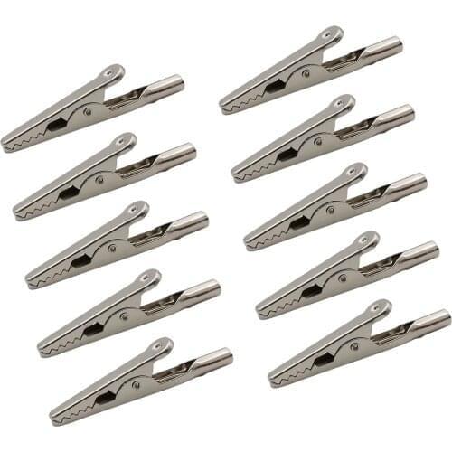 10Pcs Metal Alligator Clips 10A Length 51mm Crocodile Clamps Battery Clip Cable Lead Test Clips