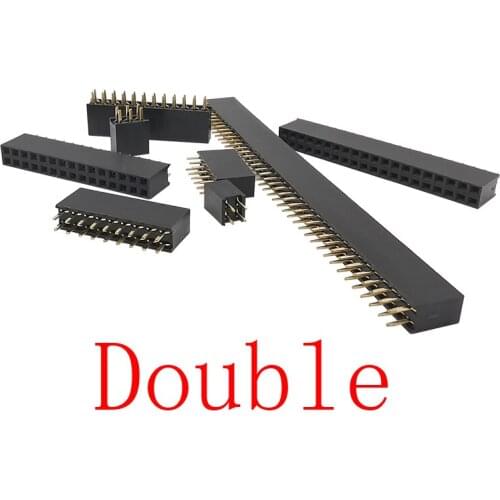 100Pcs 2.54mm Straight Double Row Female Breakaway PCB Board Pin Header Socket Connector 2* 2~40 Pin Strip Pinheader for Arduino