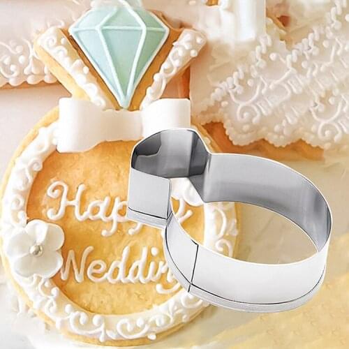 2 stainless steel diamond wedding ring molds fondant molds