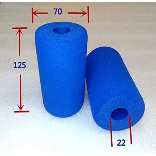 2X Fitness Equipment Handle Grips Pipe Sponge Foam Rubber Tube Wrap Blue 125x70x22mm