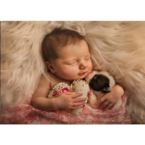 5D DIY Diamond Painting Full Square Cute baby photo Diamond Embroidery dog Mosaic Pictures Of Rhinestones Decoration Home FG2091