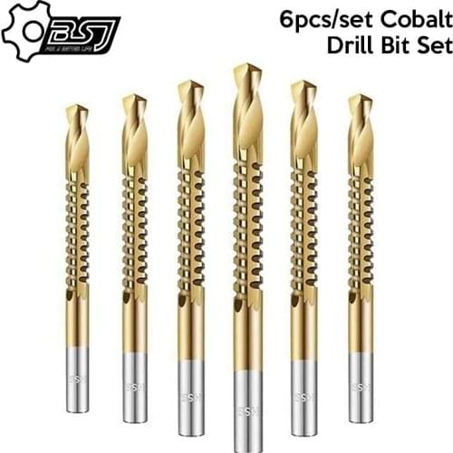 6pcs/set Cobalt Drill Bit Set Spiral Screw Metric Composite Tap Drill Bit Tap Twist drill bit set multi-function metal specia