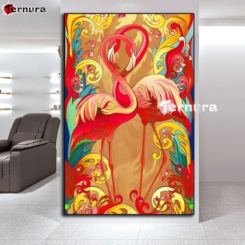 Diy Diamond Painting Flamingo animal bird mosaic Diamond Cross Stitch full square Diamond Crafts Embroidery Cross Stitch Decor
