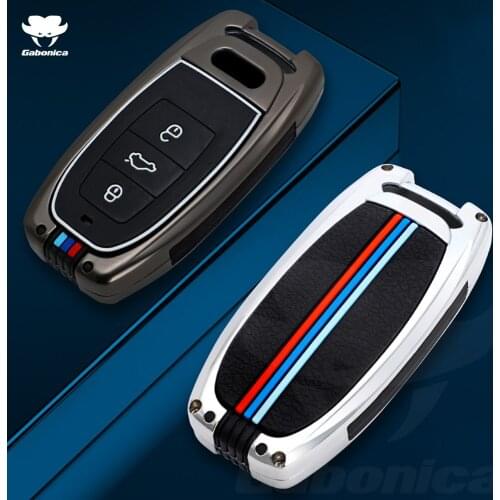 Zinc alloy Car Key Case Cover Bag Shell Fob For Audi A1 A3 A4 A5 A6 A7 A8 Quattro Q3 Q5 Q7 Auto Key Shell Holder Accessories