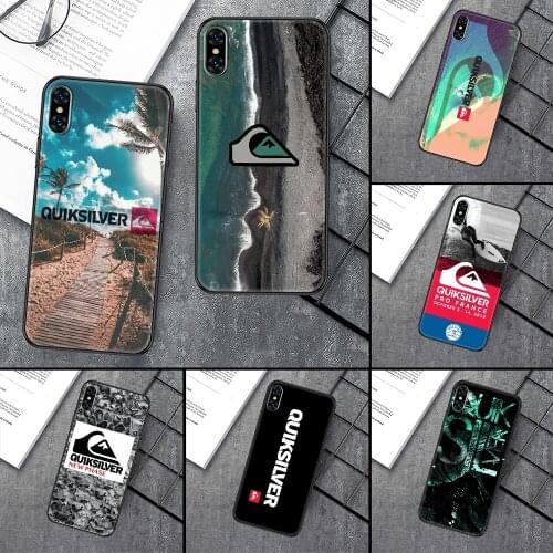 Quiksilvers Surf skateboard Phone Case Cover Hull For iphone 5 5s se 2 6 6s 7 8 12 mini plus X XS XR 11 PRO MAX black soft prime