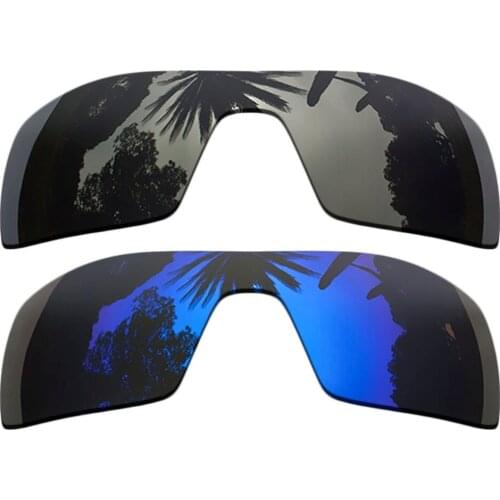 Black+Purple Mirrored Coating) 2-Pieces Polarized Replacement Lenses for Oil Rig Frame 100% UVA & UVB Protection