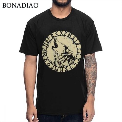 Unisex Vikings Wolf Tee Shirt High Quality Picture Custom T Shirt 100% Cotton O-neck BONADIAO T-shirt