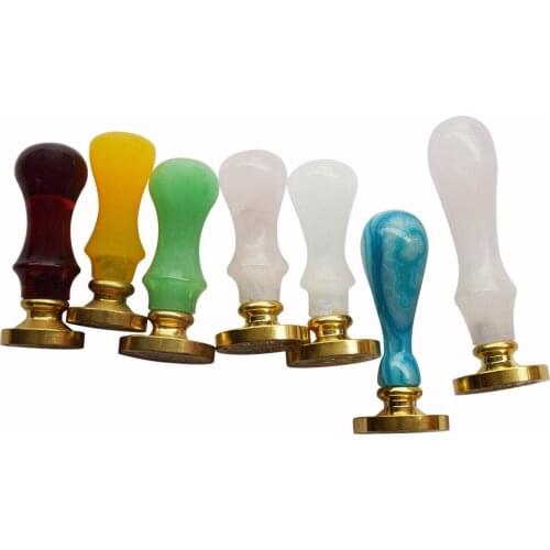 Elagent imitation jade crystal custom wax seal stamp for wedding and documents sealing