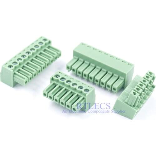 50pcs Mini Combicon Female Socket Terminal Block 3.5mm MC1.5 1840366 1840379 1840382 1840395 1840405 1840418 1840421 1840434