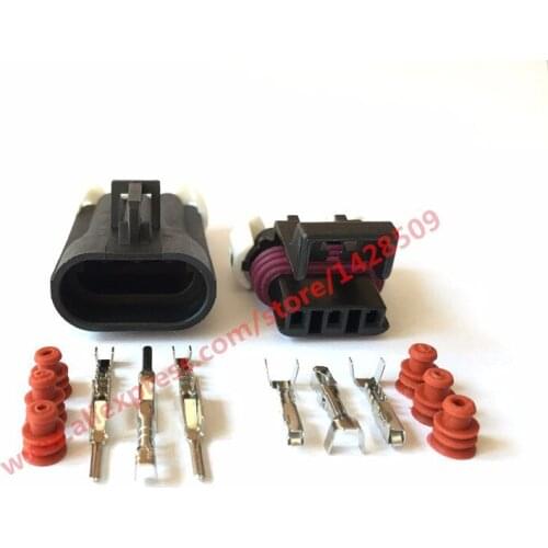 10 Sets 3 Pin Metri-Pack 150 Auto Wire Connector Male Female Delphi 1212961 / 12129615 12110293 Front Lamp Plug For CHEVROLET