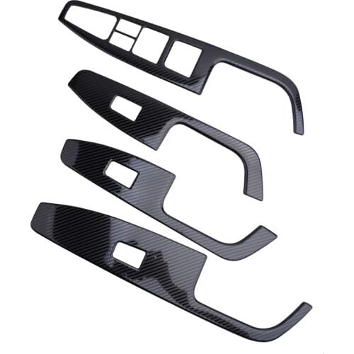 4Pcs Carbon Fiber Style Window Switch Panel Cover Trim Decor Car Fit for Hyundai Elantra 2017 2018 2019 2020 Left Hand Drive