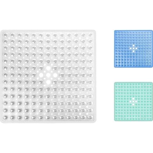 Square Shower Mats, 53 X 53 Cm, Non-Slip Bath Mats, Anti-Mould Bath Mats With Suction Cup, Safety Bathroom