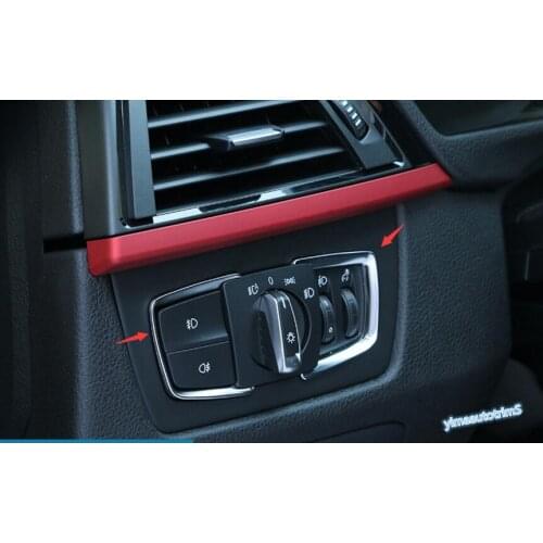 Lapetus Accessories Interior Front Head Lights Switch Frame Cover Trim ABS Fit For BMW 3 Series F30 316i 320i 328i 2013 - 2017