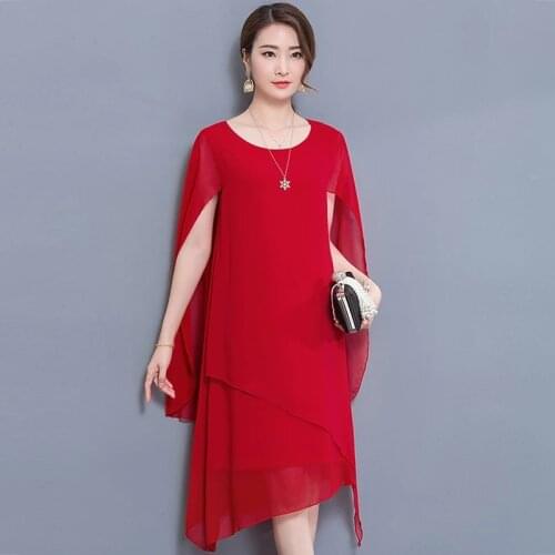 Summer Chiffon Dress 2021 Boho Style Beach Dress Fashion Short Sleeve O-neck Asymmetrical Party Dress Sundress Vestidos