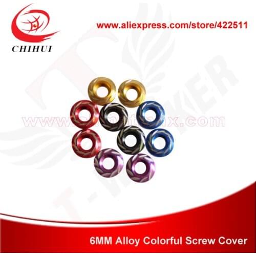 M6 Alloy Colorful Scooter Screw Cover Scooter Screw Colorful Decorative Cover Size=6mm Diameter