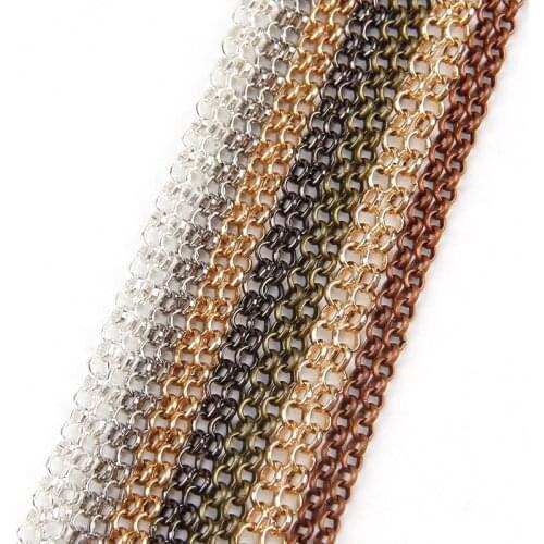5m/lot 2mm Metal Link O Chain Gold Color Bulk Necklace Chain Diy Jewelry Making Necklace Bracelets Material