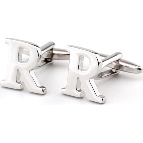 Environmental protection electroplating metal letter R cufflinks cuff factory direct sale free shipping
