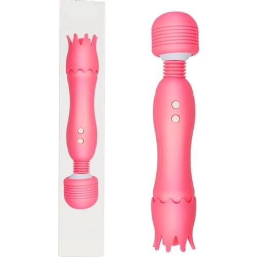 Powerful Magic Wand Tongue Licking AV Vibrator Sex Toys for Woman G Spot 12 Speed Clitoris Stimulator Sex Shop Toys for Adults