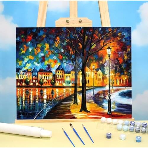 Park By The River Painting By Numbers Package Oil Paints 50*70 Picture By Numbers Photo Loft Wall Picture Adults Wholesale