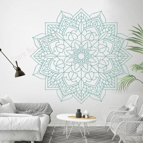 Mandala Wall Decal Boho Stickers Yoga Decal Yoga Studio Decor Pattern Indian Mandala Wall Art Headboard Decal Bedroom Decor Z774