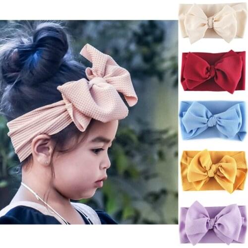 2020 New Baby Girls Headband Single/Double Bow Headwraps Hair Accessories Hairband Infant Elastic Haarband Turban Bebe Headwear