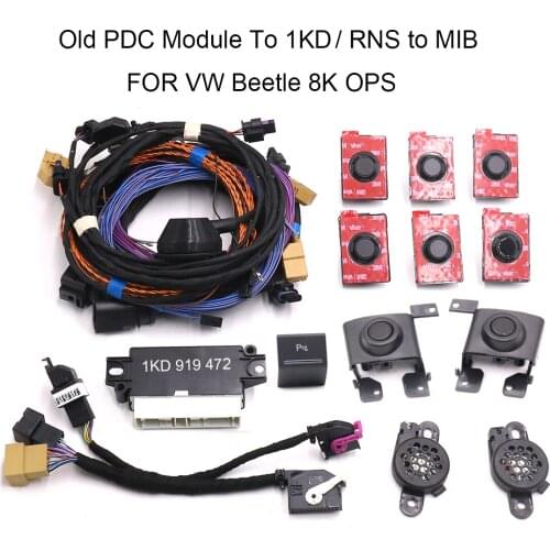 For VW Beetle Upgrade Old PDC Module To 1KD / RNS to MIB Park Pilot Front and Rear 8 Sensor 8K Parking PDC OPS