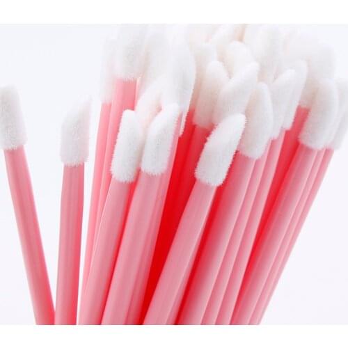 50Pcs Disposable Make Up Cleaner Applicators Lip Brush Stick Cosmetic Lipstick Gloss Soft Wands Makeup Brushes Cleaning Tool