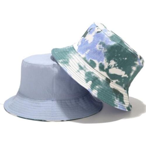 New Two Side Reversible Tie dyed adult Bucket Hat Bob Cap Hip Hop Gorros Men women windproof Caps Beach Sun Fishing Panama Hat