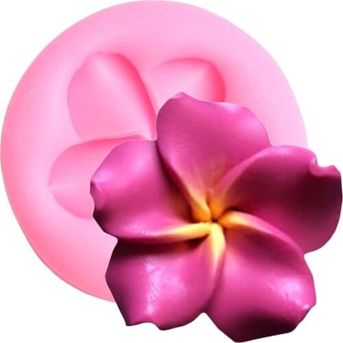 Plumeria Flower Silicone Mold Chocolate Gumpaste Mould DIY Baby Birthday Party Cake Decorating Tools Resin Fondant Molds
