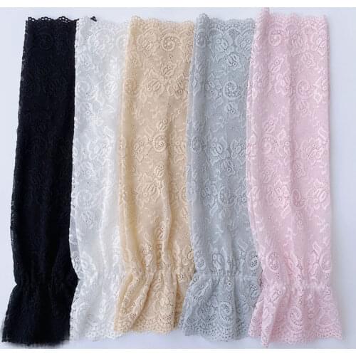 Casual Summer New Lace Ice Silk Arm Sleeves Cover Sun Protection Arm Sleeves Ice Sleeves Wedding Long Soft Elastic Ice Sleeves