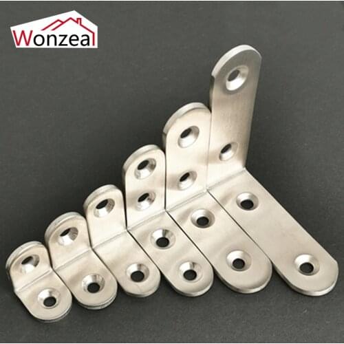 Thickness 2.5mm/3mm Practical Stainless Steel Corner Brackets L Shape Joint Fastening Angle Brackets For Furniture Home 1 PCS