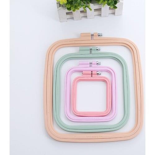 5 Sizes Plastic Square Embroidery Hoops Cross Stitch Hoop Ring DIY Needlecraft Cross Stitch Loop Hand Household Sewing Tools
