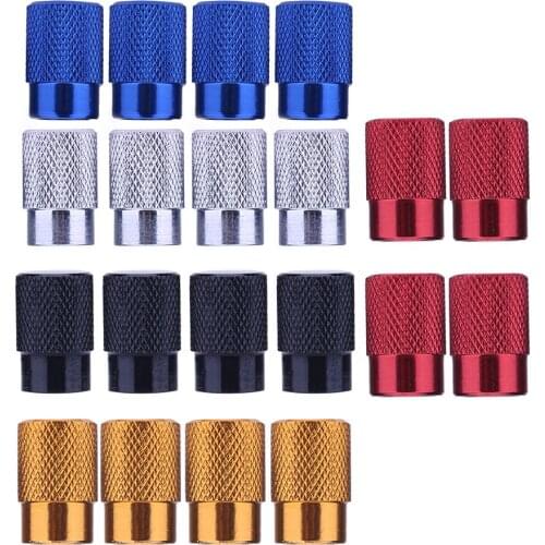4pcs Aluminum Alloy Auto Bicycle Tire Valve Stem Caps Dust Covers for Schrader Valve Black / Silver / Blue / Red / Gold
