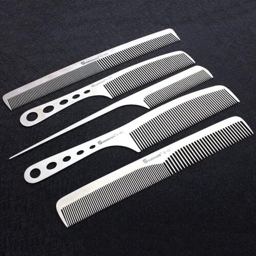New hair comb for beauty salon, 100% handmade stainless steel barber comb, professional hairdresser steel comb D-b1 3 design