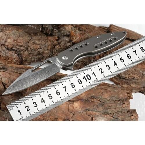 Folding Knife Tactical Pocket Knife High Hardness Sharp Damascus Steel Knife Outdoor Hunting Survival Military Knife EDC Tool
