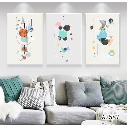 Modern Abstract Oil Painting Print on Canvas 3pcs Cartoon Abstract Canvas Printing Wall Art Picture Painting for Home Decor