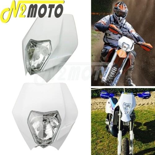 Orange Motocross Headlight Fairing Enduro LED Headlight Dual Sport Front Lamp Mask For SX XC EXC XC-W 65 85 125 350 400 530
