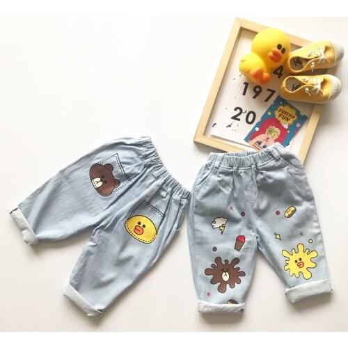 Tonytaobaby Autumn New Boys and Girls Childrens Clothing Cute Cartoon Cotton Harem Childrens Pants Boys Pants Toddler Pants