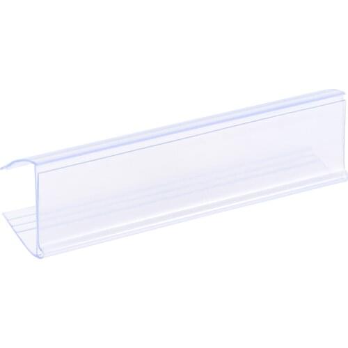 Uxcell Label Holder 100x28mm Clip on Shelf Clear Blue Plastic for Wire Shelving 30 Pcs