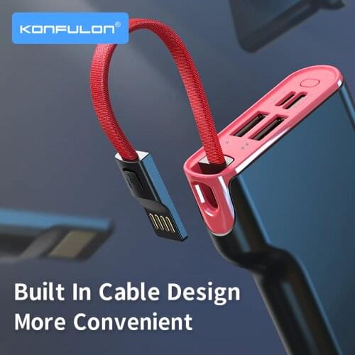 10000Mah Portable Charger Power Bank Mobile External Battery Bank Built In Cable PowerBank Slim Fast Charger For Mobile Phone