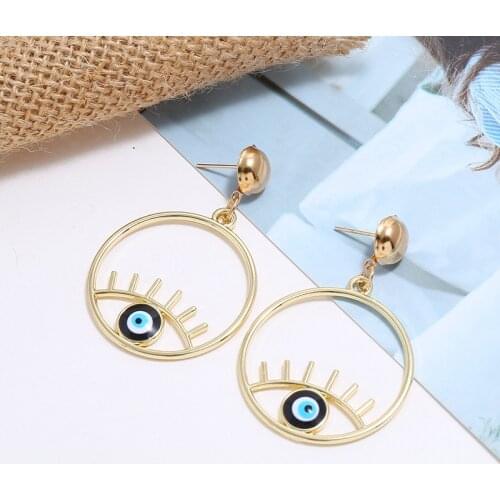 Modyle Hyperbole Punk Earrings Women Pendant Earrings Bohemian Brincos Lips and eyes Round Earrings Fashion Jewelry Accessories