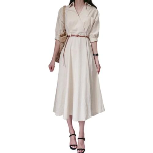 Cut Out Long Dresses Summer Women 2021 Casual Slim Chic Half Sleeve Dress Female Elegant V-neck Dresses Woman Clothes