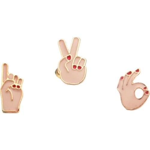 1pc batch of Japanese enamel Pin original SERIES tastes ok YEAH gesture metal drip oil brooch