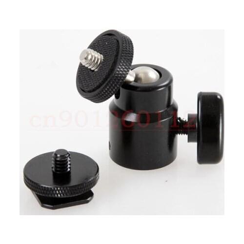 10PCS Mini Tripod Ball Head ballhead for digital camera Hot shoe to 1/4 Screw mount flash light stand