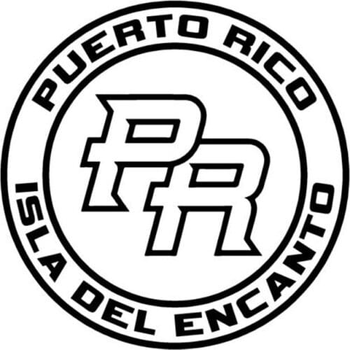 14.1CM*14.1CM Character Letter PUERTO RICO ISLA DEL ENCANTO Vinyl Car Stickers Laptop Suitcase Helmet Skateboard Sticker